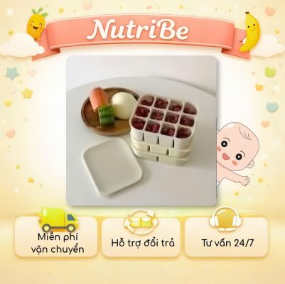 Khay nhựa trữ đông thực phẩm ăn dặm NutriBe thiết kế nhiều ngăn